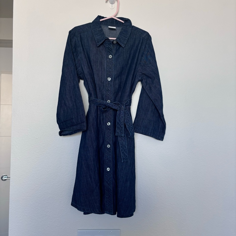 Denim button down long sleeve dress - Picture 3 of 7